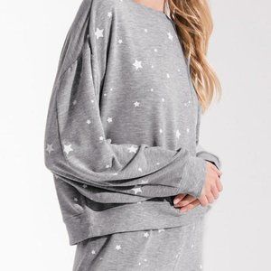 Gray Star Print Pajamas and Loungewear